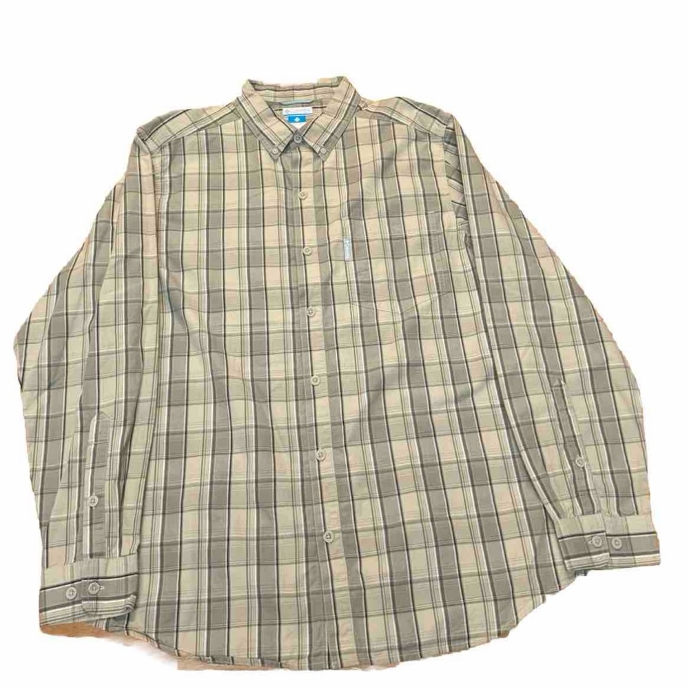 Men’s‎ Columbia Button Down Plaid Shirt. Large, good condition.
